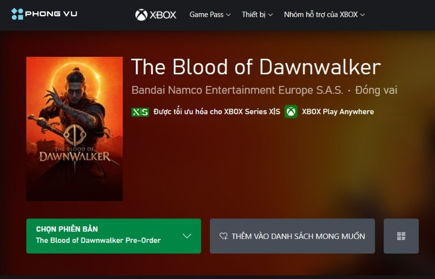 Tải game The Blood of Dawnwalker trên Xbox Series X|S