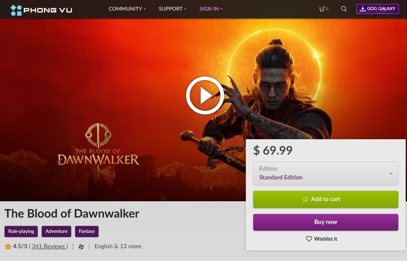Tải game The Blood of Dawnwalker trên PC