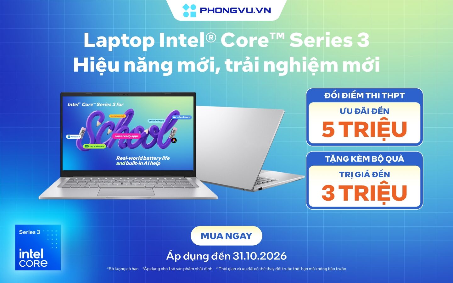 Tại sao laptop Intel Core Series 3 phù hợp với sinh viên?