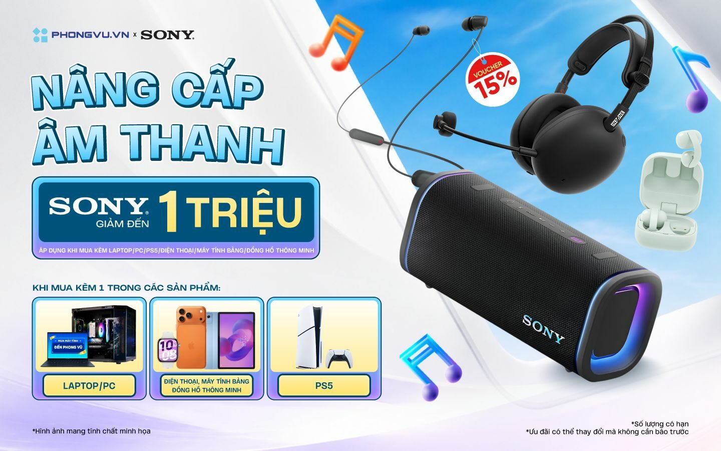 Ưu đãi lên đến 1 triệu đồng khi mua Sony tại Phong Vũ