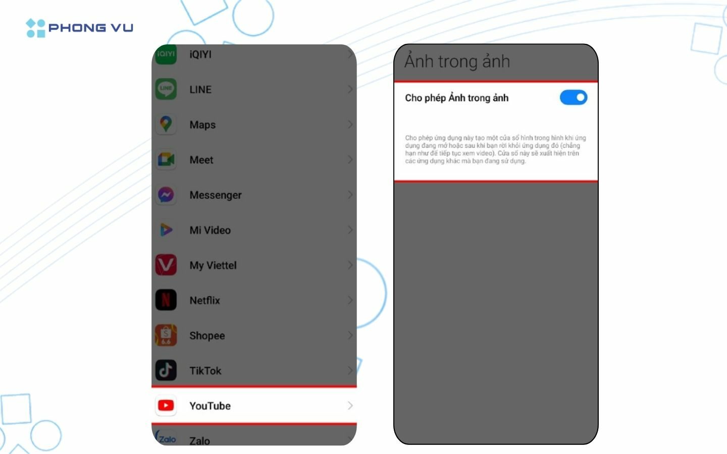 Cách xem YouTube tắt màn hình trên iOS và Android 19 Cho phép Ảnh trong ảnh