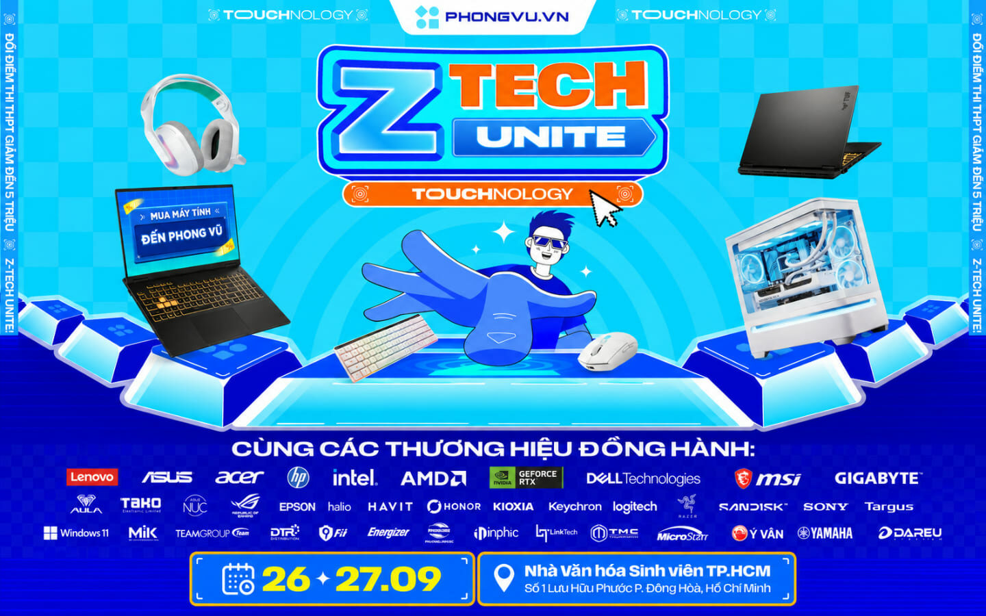 Z-Tech Unite 2026: Giảm đến 50%++ với hơn 1000 deal sốc tại Phong Vũ 4 Thương hiệu đồng hành trong chương trình Z-Tech Unite 2026