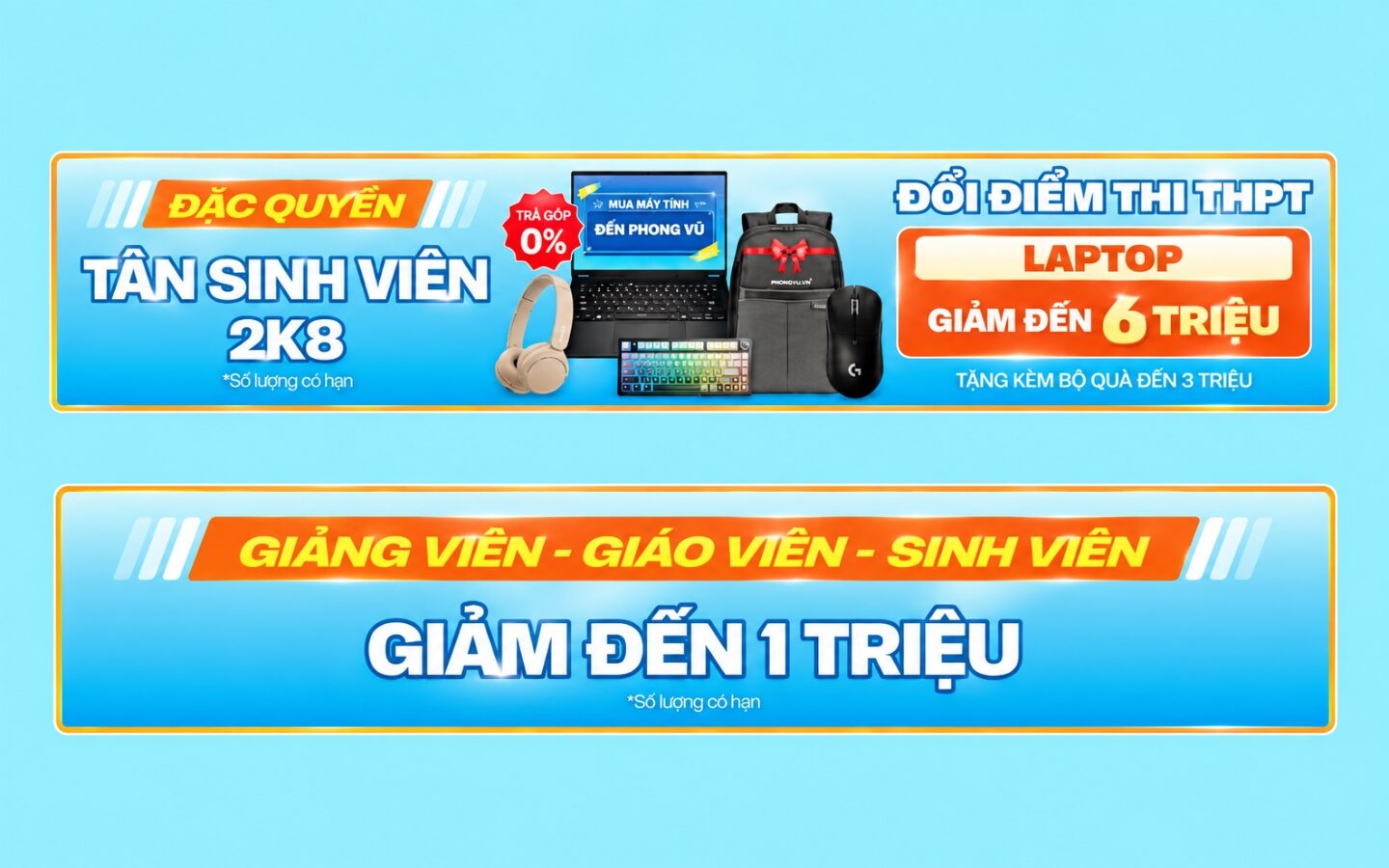 Z-Tech Unite 2026: Giảm đến 50%++ với hơn 1000 deal sốc tại Phong Vũ 3 Đổi điểm thi THPT - ưu đãi laptop giảm đến 6 triệu đồng tại Phong Vũ