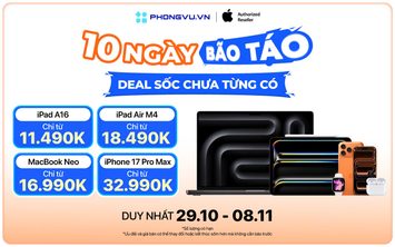 Apple Week: 10 ngày Bão Táo – Deal sốc chưa từng có Apple Week: 10 ngày Bão Táo chính thức bùng nổ ưu đãi từ ngày 29/10 - 08/11/2026 trên toàn hệ thống Phong Vũ