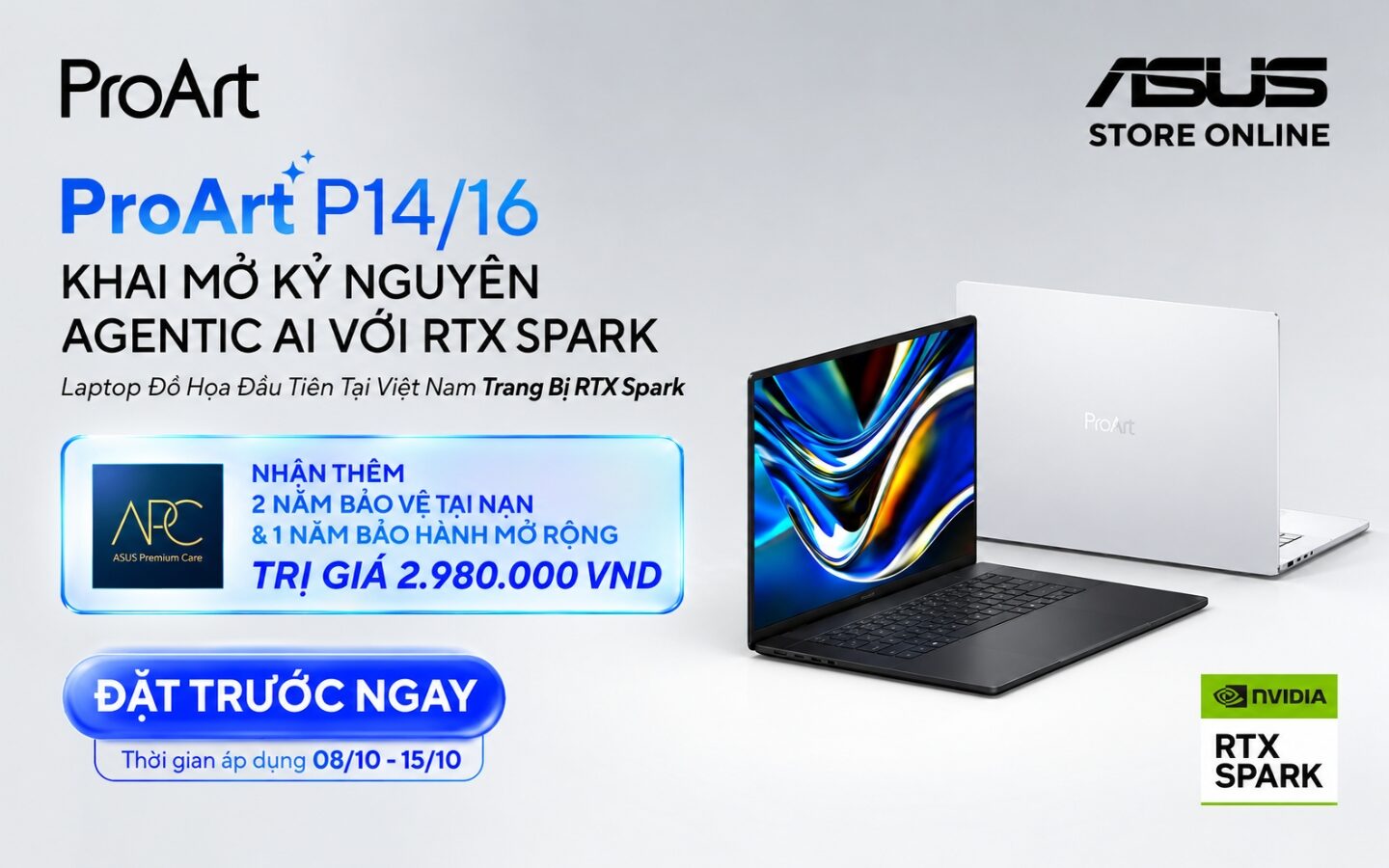 ASUS mở đặt trước ProArt P16 trang bị RTX Spark chuyên cho Agentic AI tại Việt Nam 5 Ưu đãi đặt trước ASUS ProArt P16 RTX Spark