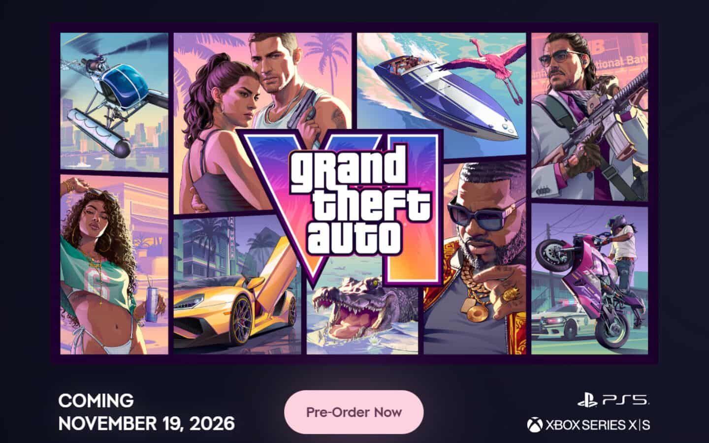 GTA 6 khi nào ra mắt? Cấu hình chơi GTA 6 chi tiết 1 GTA 6 phát hành trên PS5 và Xbox Series X/S vào ngày 19/11/2026 (Nguồn: Internet)