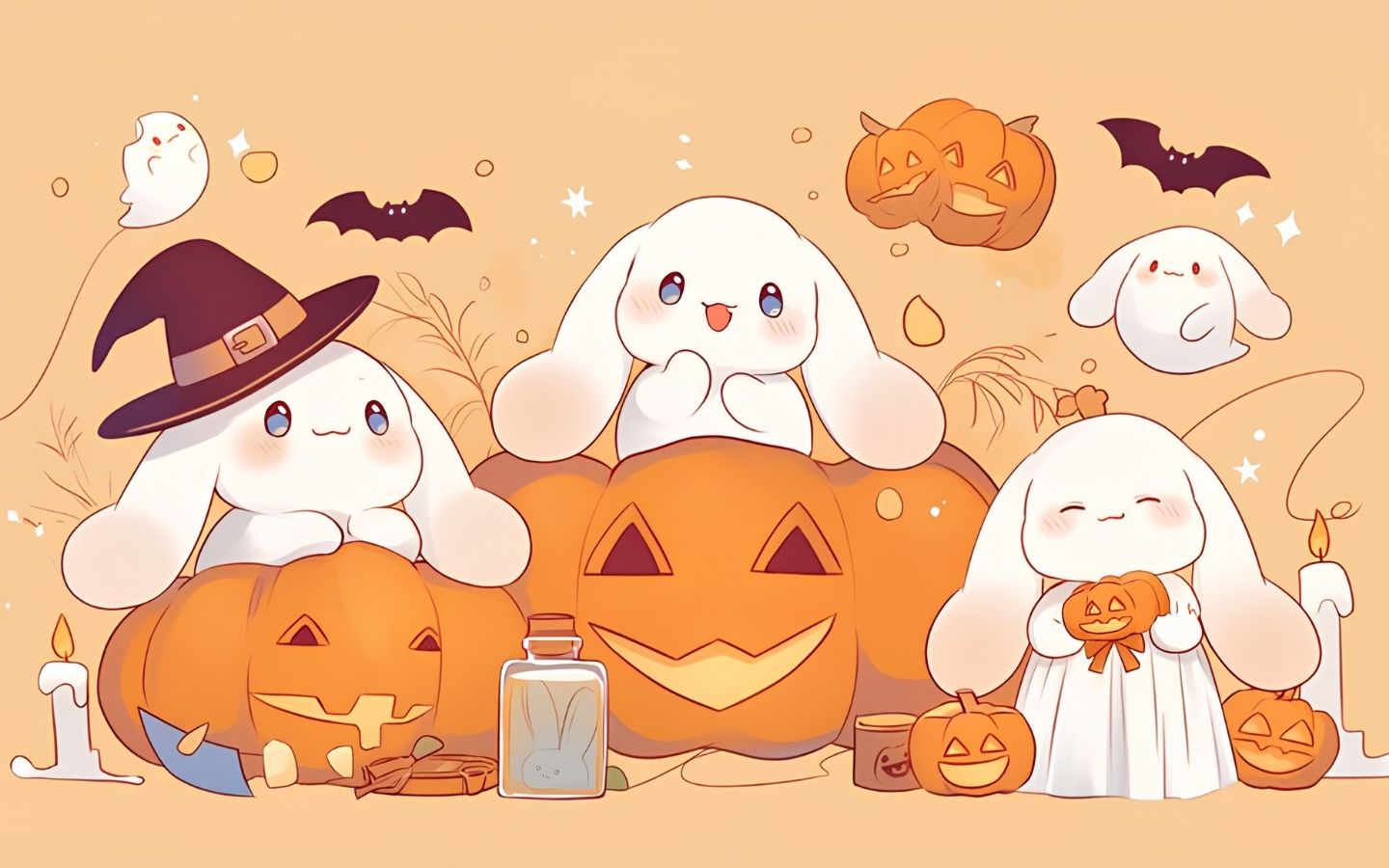 100+ Hình nền Halloween đẹp, kinh dị cho điện thoại, máy tính 9 Hình nền Halloween hoạt hình với gam màu cam nổi bật