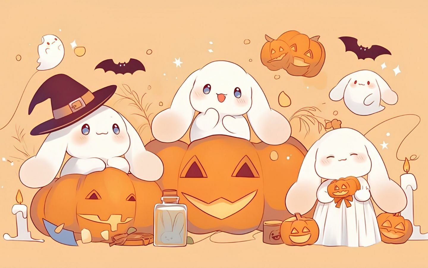 100+ Hình nền Halloween đẹp, kinh dị cho điện thoại, máy tính 9 Hình nền Halloween hoạt hình với gam màu cam nổi bật