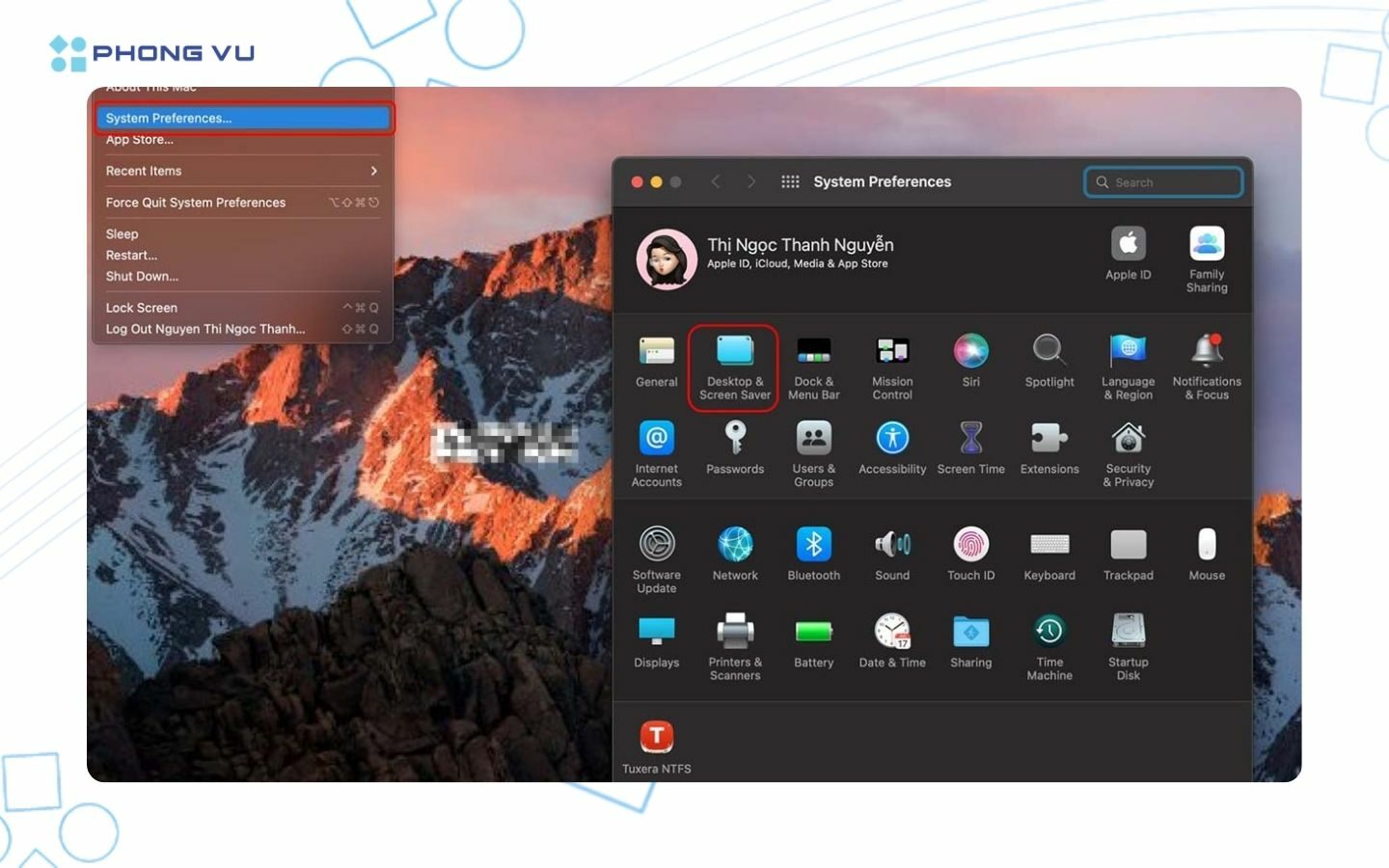 100+ Hình nền Halloween đẹp, kinh dị cho điện thoại, máy tính 105 Chọn mục System Preferences sau đó chọn Desktop & screen saver