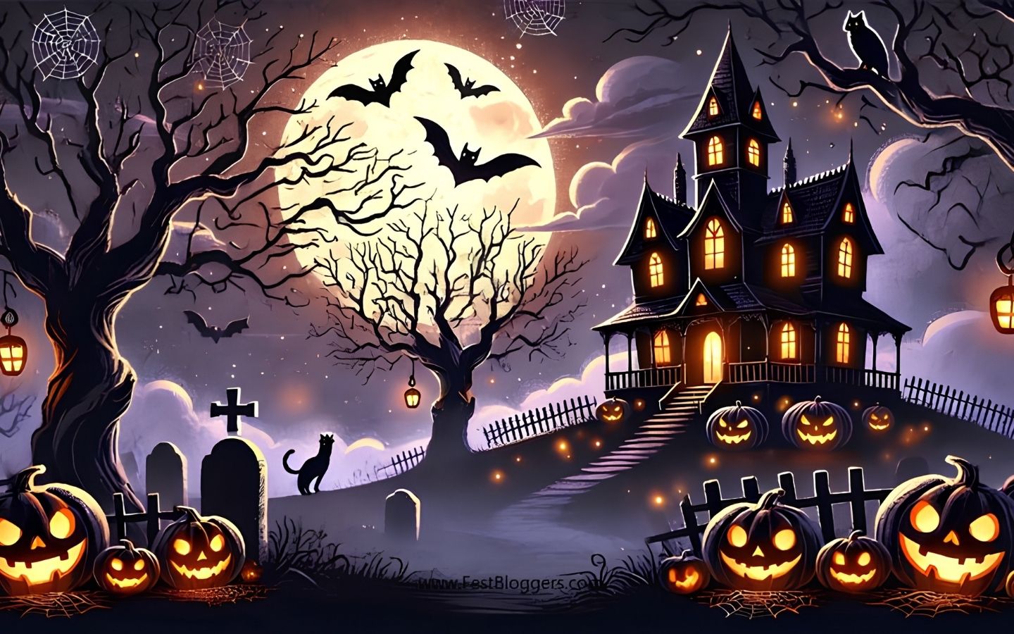 100+ Hình nền Halloween đẹp, kinh dị cho điện thoại, máy tính 15 Hình nền Halloween kinh dị với bầu trời đen