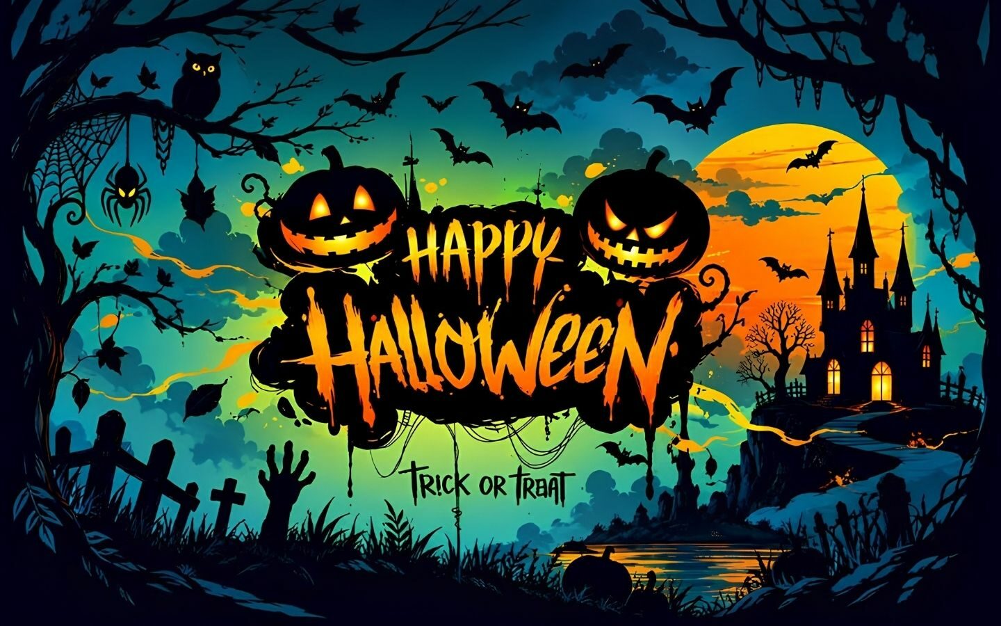 100+ Hình nền Halloween đẹp, kinh dị cho điện thoại, máy tính 18 Hình nền Halloween với ánh trăng lạnh và cành cây khô