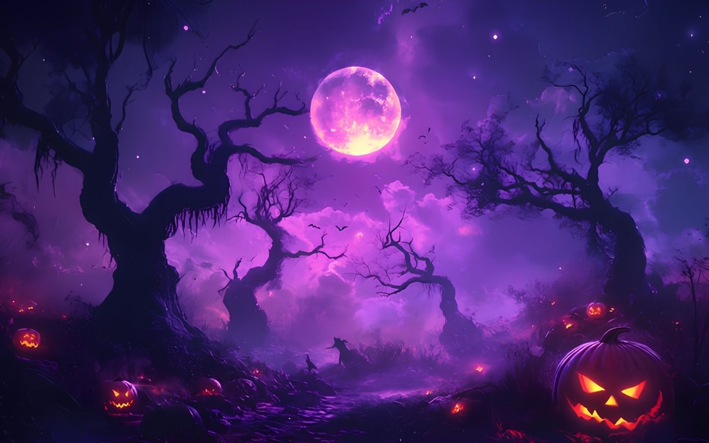 100+ Hình nền Halloween đẹp, kinh dị cho điện thoại, máy tính 29 Những bóng đen bí ẩn nằm sâu trong khu rừng tối