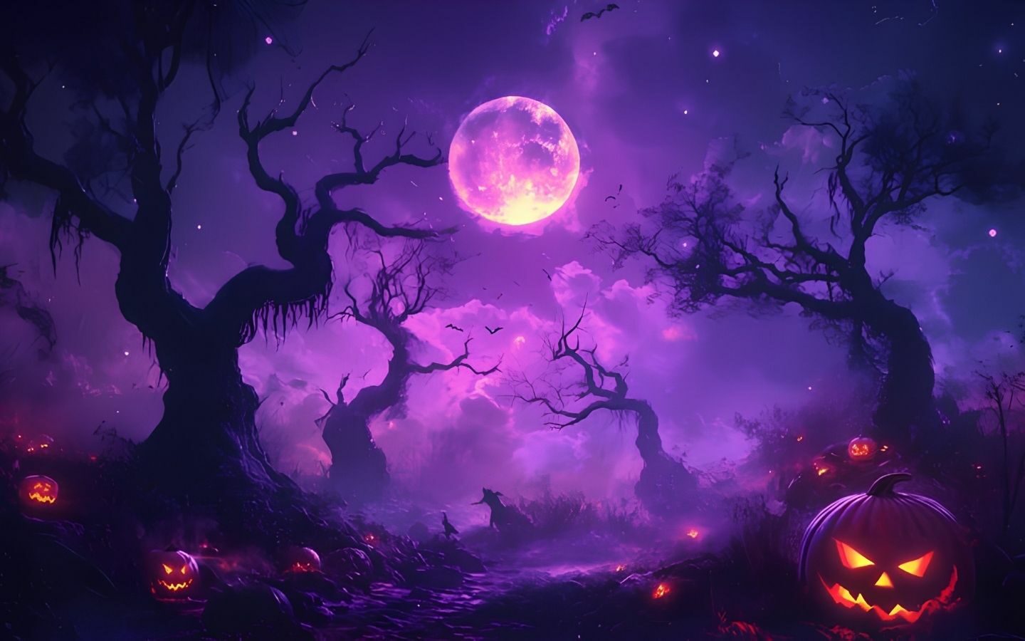 100+ Hình nền Halloween đẹp, kinh dị cho điện thoại, máy tính 23 Những bóng đen bí ẩn nằm sâu trong khu rừng tối