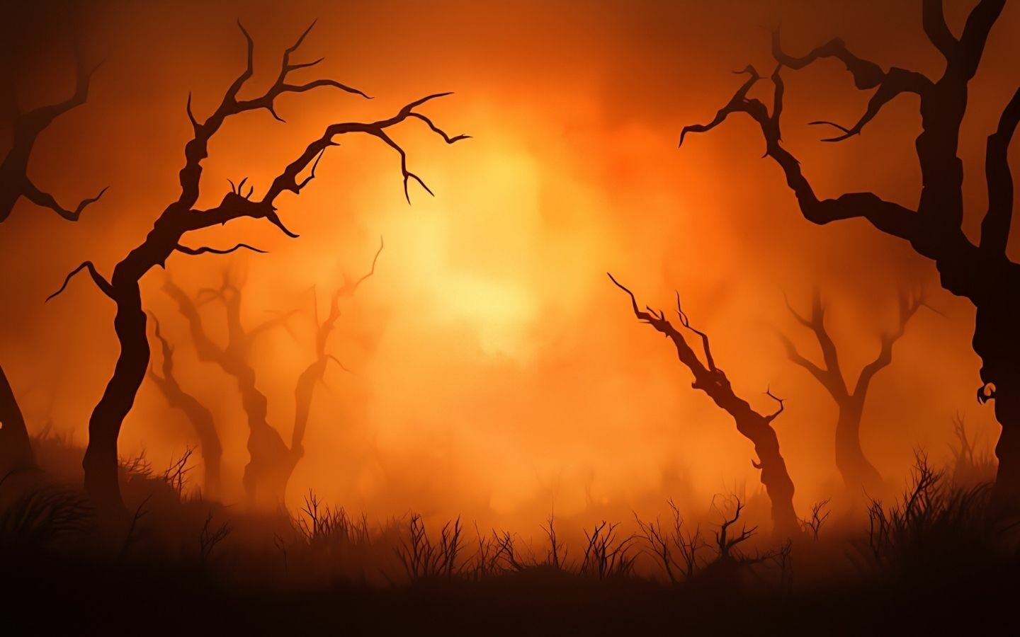 100+ Hình nền Halloween đẹp, kinh dị cho điện thoại, máy tính 25 Hình nền Halloween với khu rừng chết chóc