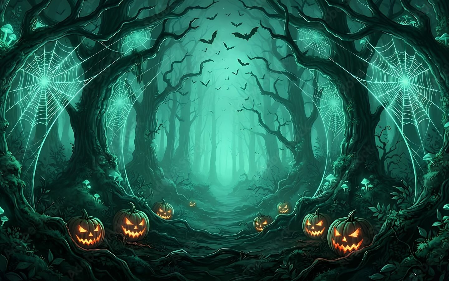 100+ Hình nền Halloween đẹp, kinh dị cho điện thoại, máy tính 29 Ngôi nhà cổ giữa rừng tạo khung cảnh Halloween kỳ bí