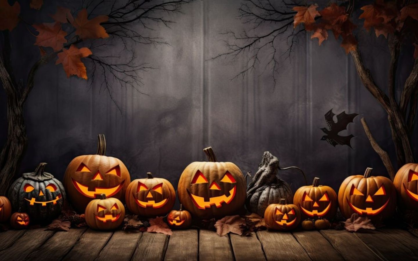 100+ Hình nền Halloween đẹp, kinh dị cho điện thoại, máy tính 33 Hình nền Halloween với bí ngô cam trên nền đen