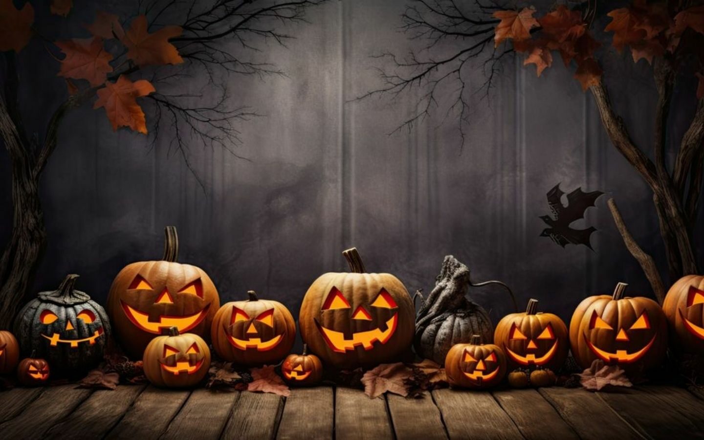 100+ Hình nền Halloween đẹp, kinh dị cho điện thoại, máy tính 33 Hình nền Halloween với bí ngô cam trên nền đen