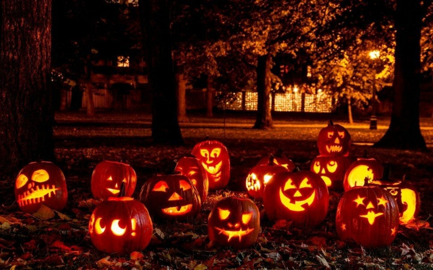 100+ Hình nền Halloween đẹp, kinh dị cho điện thoại, máy tính 38 Những chiếc đèn bí ngô tạo điểm nhấn cho màn hình máy tính
