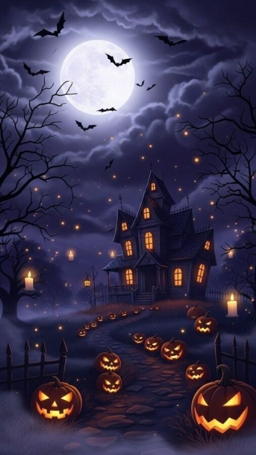 100+ Hình nền Halloween đẹp, kinh dị cho điện thoại, máy tính 56 Hình nền iPhone Halloween phong cách tối giản