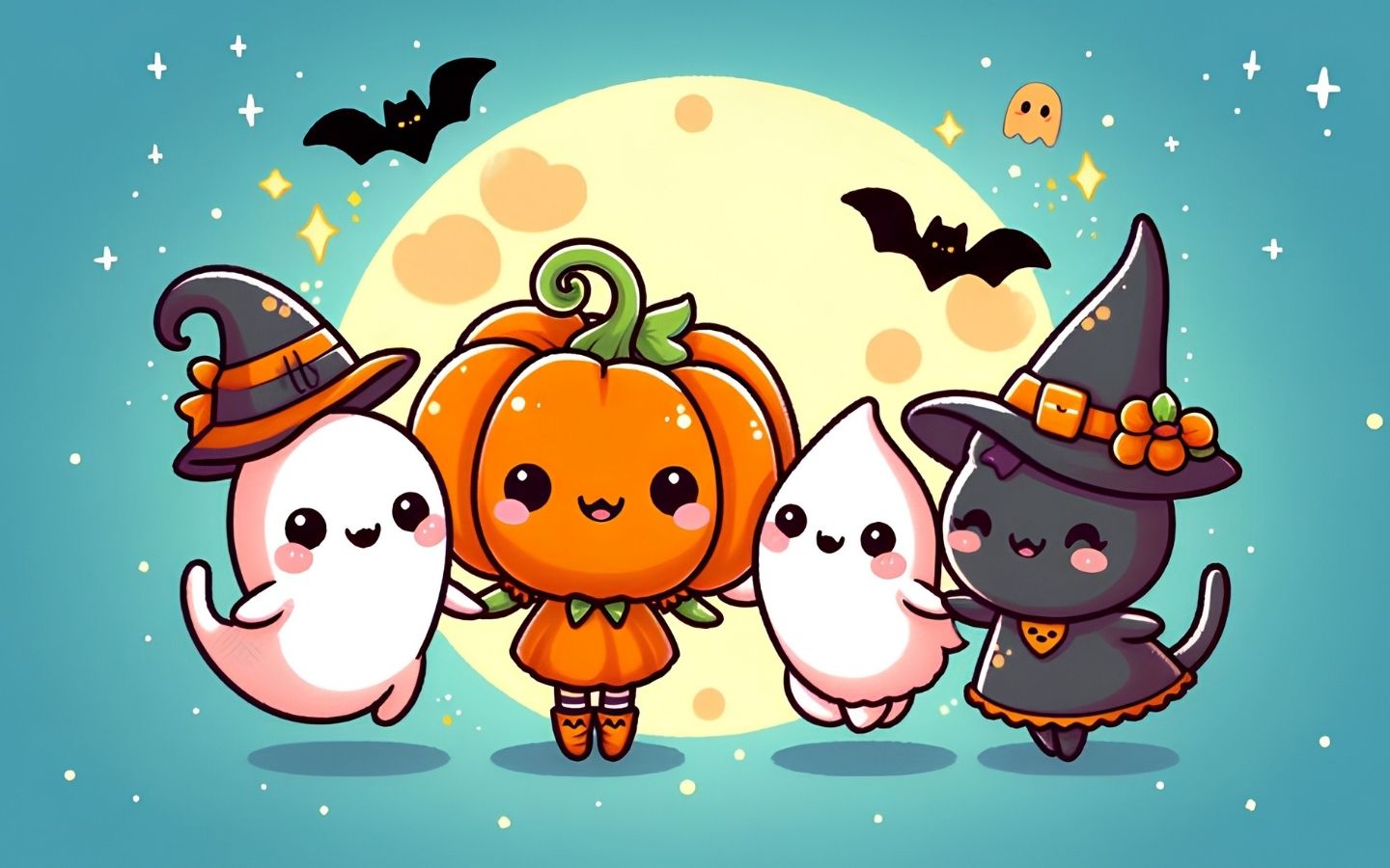 100+ Hình nền Halloween đẹp, kinh dị cho điện thoại, máy tính 5 Hình nền Halloween pastel nhẹ nhàng dành cho máy tính