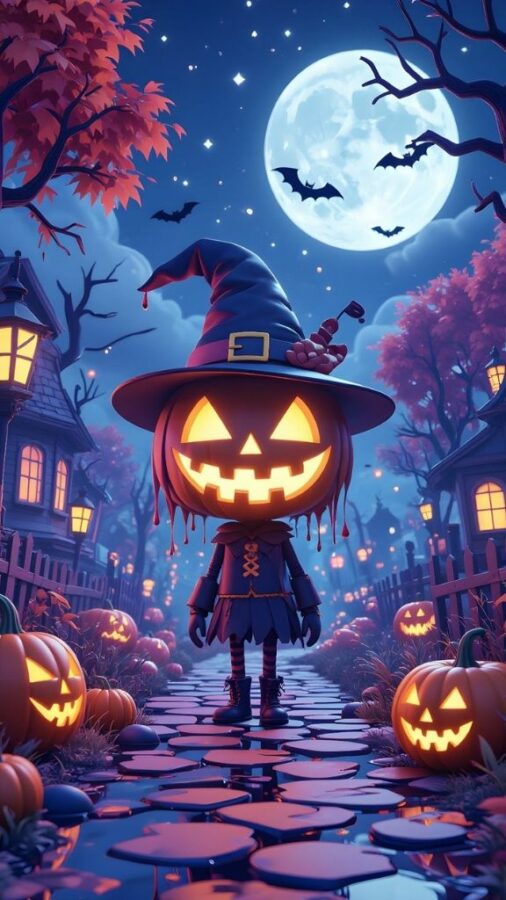 100+ Hình nền Halloween đẹp, kinh dị cho điện thoại, máy tính 60 Bí ngô và dơi tạo nên hình nền iPhone đậm chất Halloween