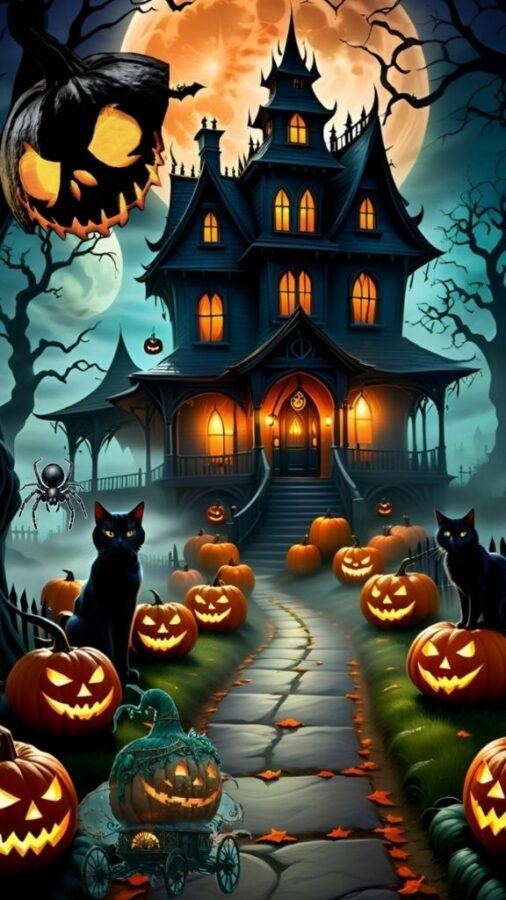 100+ Hình nền Halloween đẹp, kinh dị cho điện thoại, máy tính 69 Những quả bí ngô ma quái trong đêm Halloween