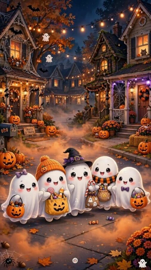 100+ Hình nền Halloween đẹp, kinh dị cho điện thoại, máy tính 80 Hình nền Halloween chibi với nhân vật chibi đáng yêu