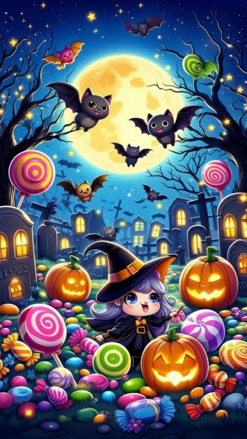 100+ Hình nền Halloween đẹp, kinh dị cho điện thoại, máy tính 83 Hình nền Halloween chibi dễ thương