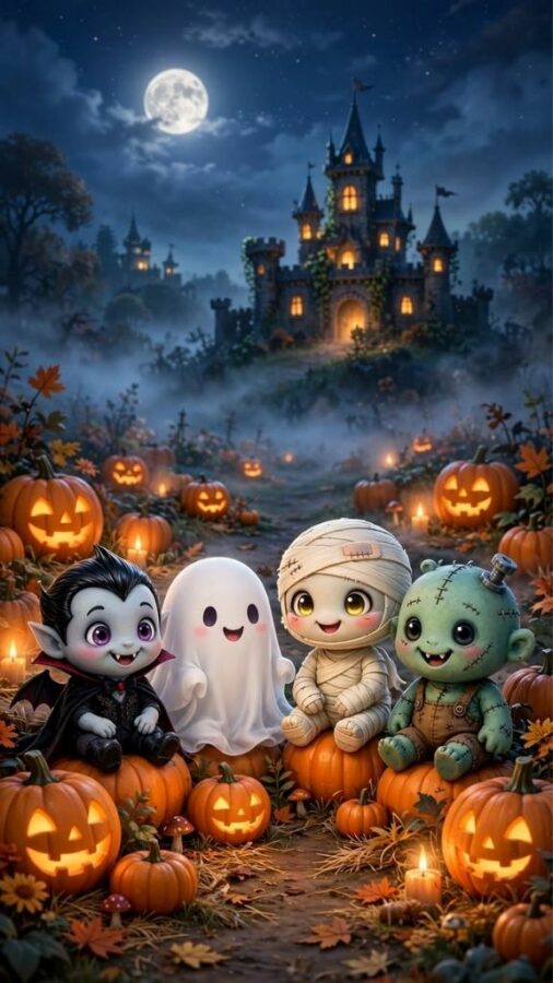 100+ Hình nền Halloween đẹp, kinh dị cho điện thoại, máy tính 78 Hình nền chibi Halloween dễ thương dành cho màn hình khóa