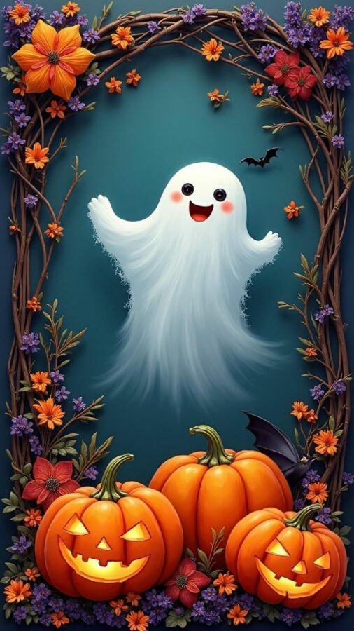 100+ Hình nền Halloween đẹp, kinh dị cho điện thoại, máy tính 99 Bóng ma 3D nổi bật giữa không gian tối