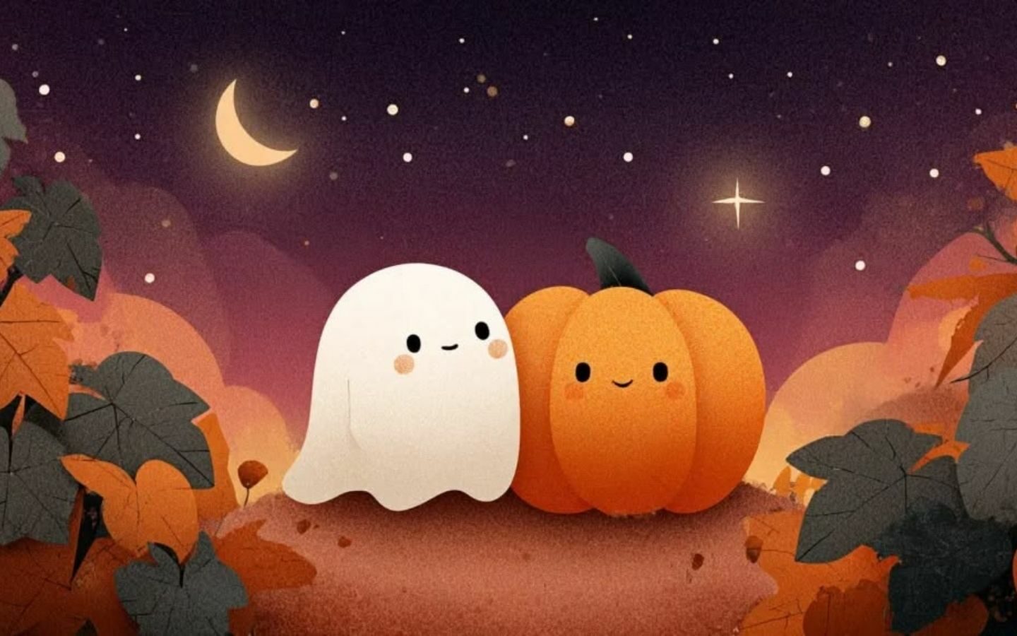 100+ Hình nền Halloween đẹp, kinh dị cho điện thoại, máy tính 8 Chú ma nhỏ trang trí màn hình máy tính ngày Halloween