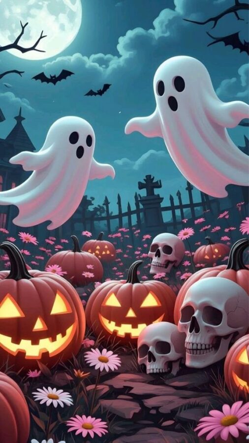 100+ Hình nền Halloween đẹp, kinh dị cho điện thoại, máy tính 87 Hình nền Halloween 3D với khu rừng phủ sương