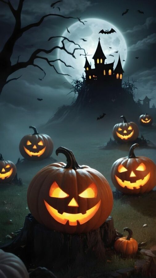 100+ Hình nền Halloween đẹp, kinh dị cho điện thoại, máy tính 92 Hình nền 3D Halloween với bí ngô Halloween