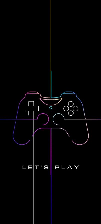 Tay cầm chơi game tạo hình bằng nét viền neon