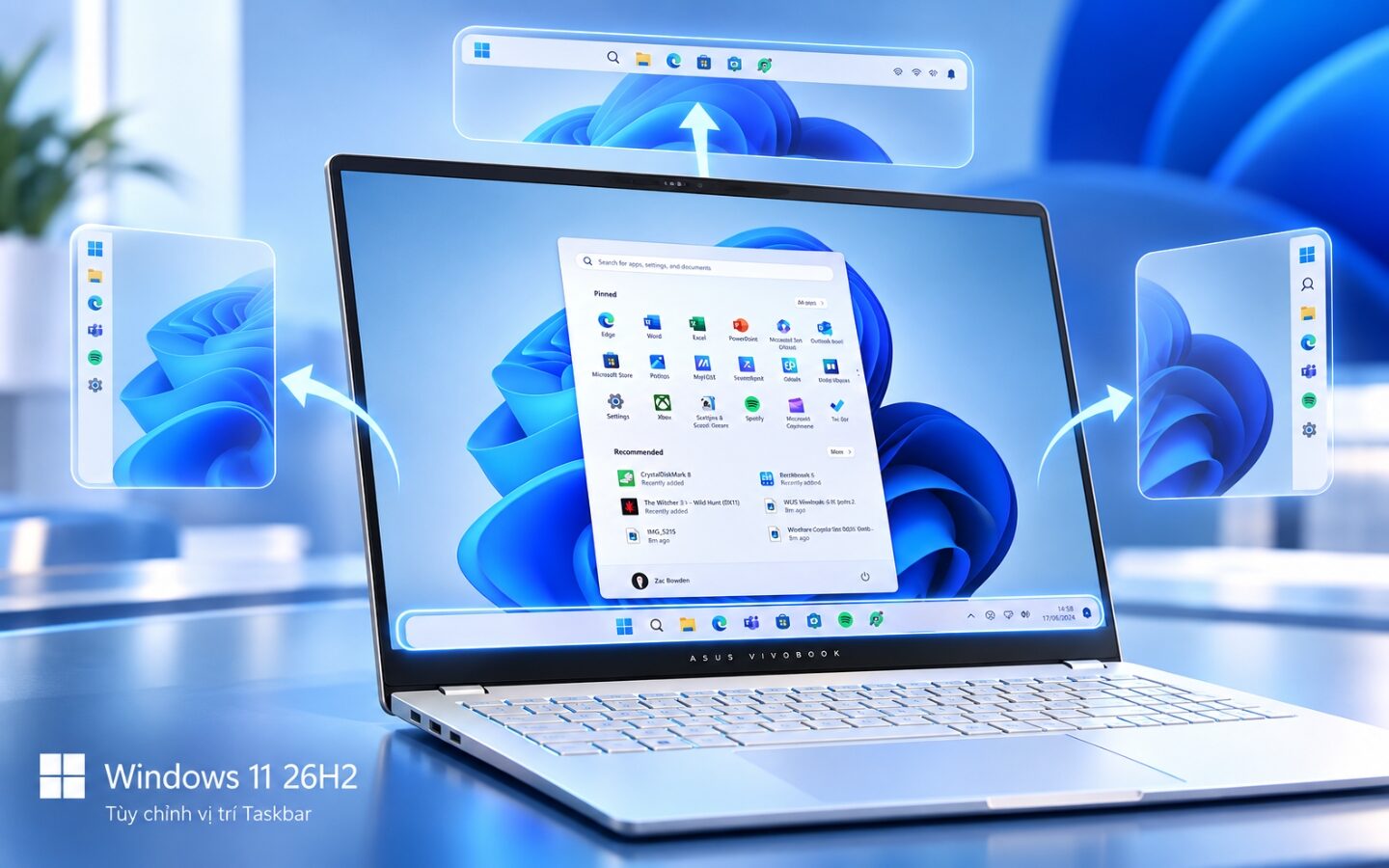 Microsoft ra mắt Windows 11 26H2, với tính năng di chuyển Taskbar linh hoạt 2 Tính năng đáng chú ý nhất trên Windows 11 26H2 là khả năng tùy chỉnh vị trí Taskbar