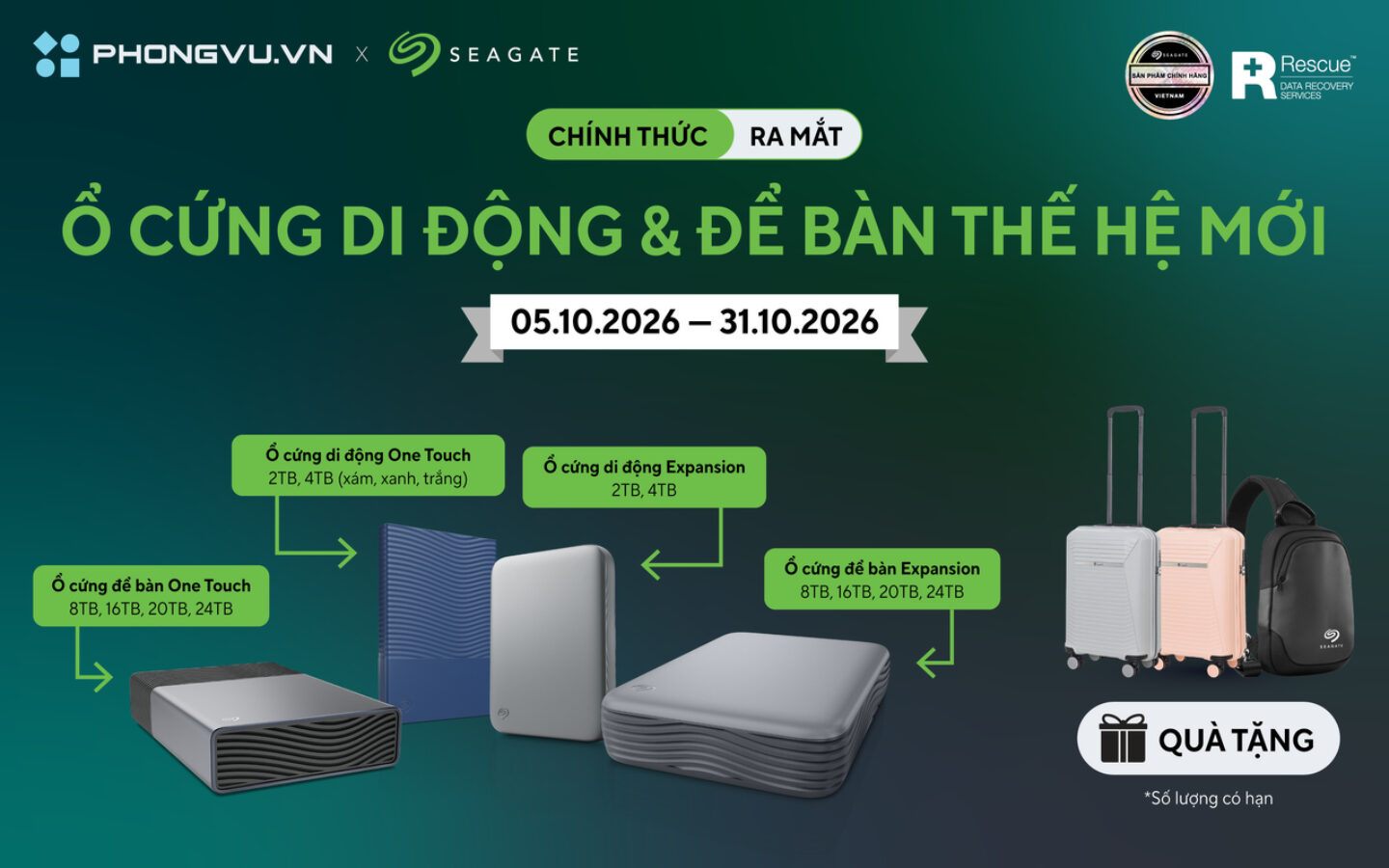 Mua ổ cứng Seagate tại Phong Vũ nhận ngay quà tặng độc quyền 1 Mua ổ cứng Seagate tại Phong Vũ nhận ngay quà tặng độc quyền
