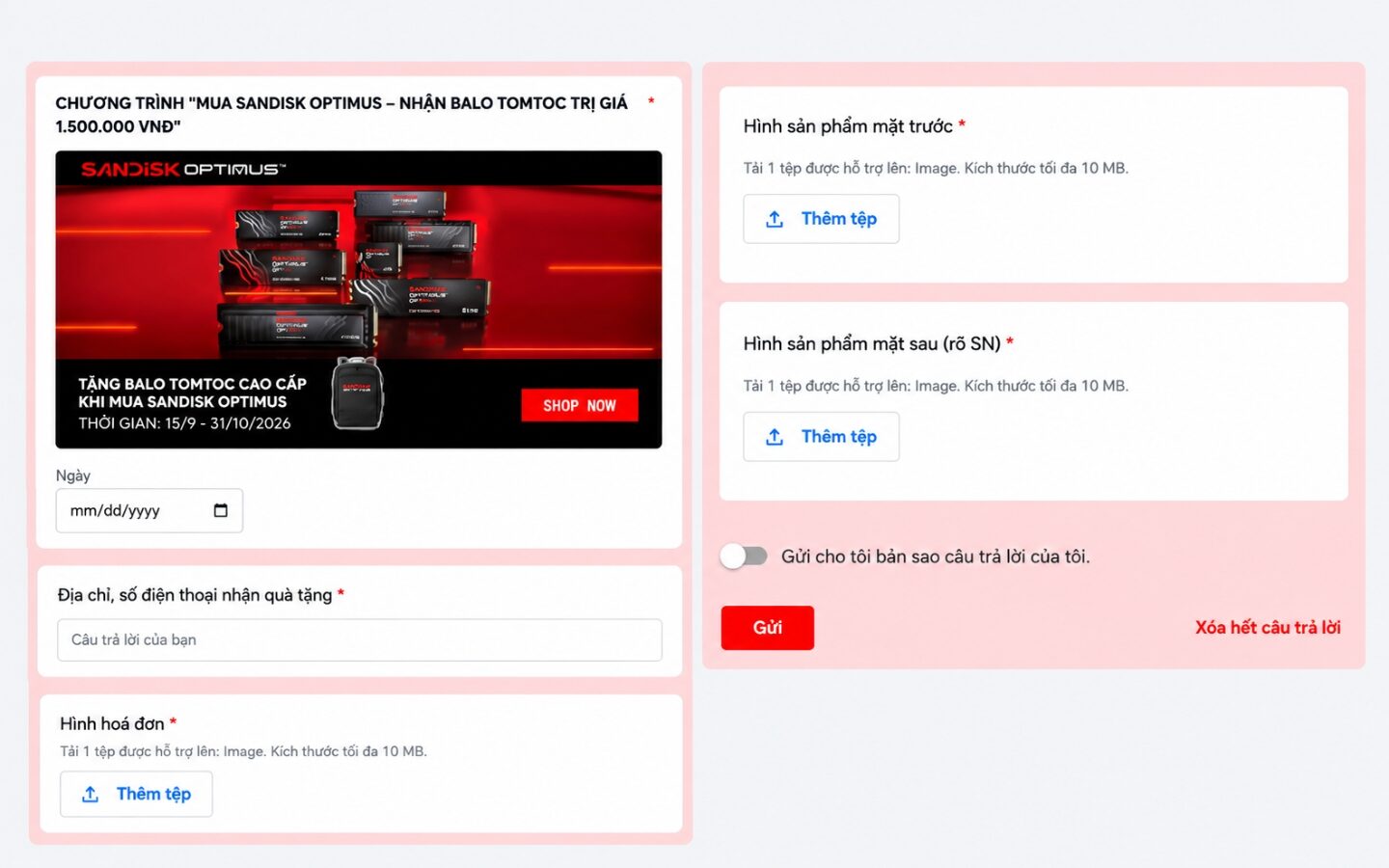 Cách nhận balo Tomtoc khi mua SSD SanDisk Optimus 
