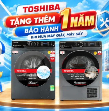 Toshiba tặng thêm 1 năm bảo hành khi mua máy giặt, máy sấy tại Phong Vũ Toshiba tặng thêm 1 năm bảo hành khi mua máy giặt, máy sấy tại Phong Vũ