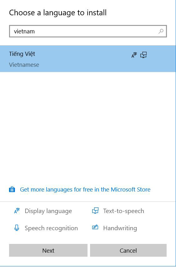 Gói ngôn ngữ Windows 10 Tiếng Việt 3
