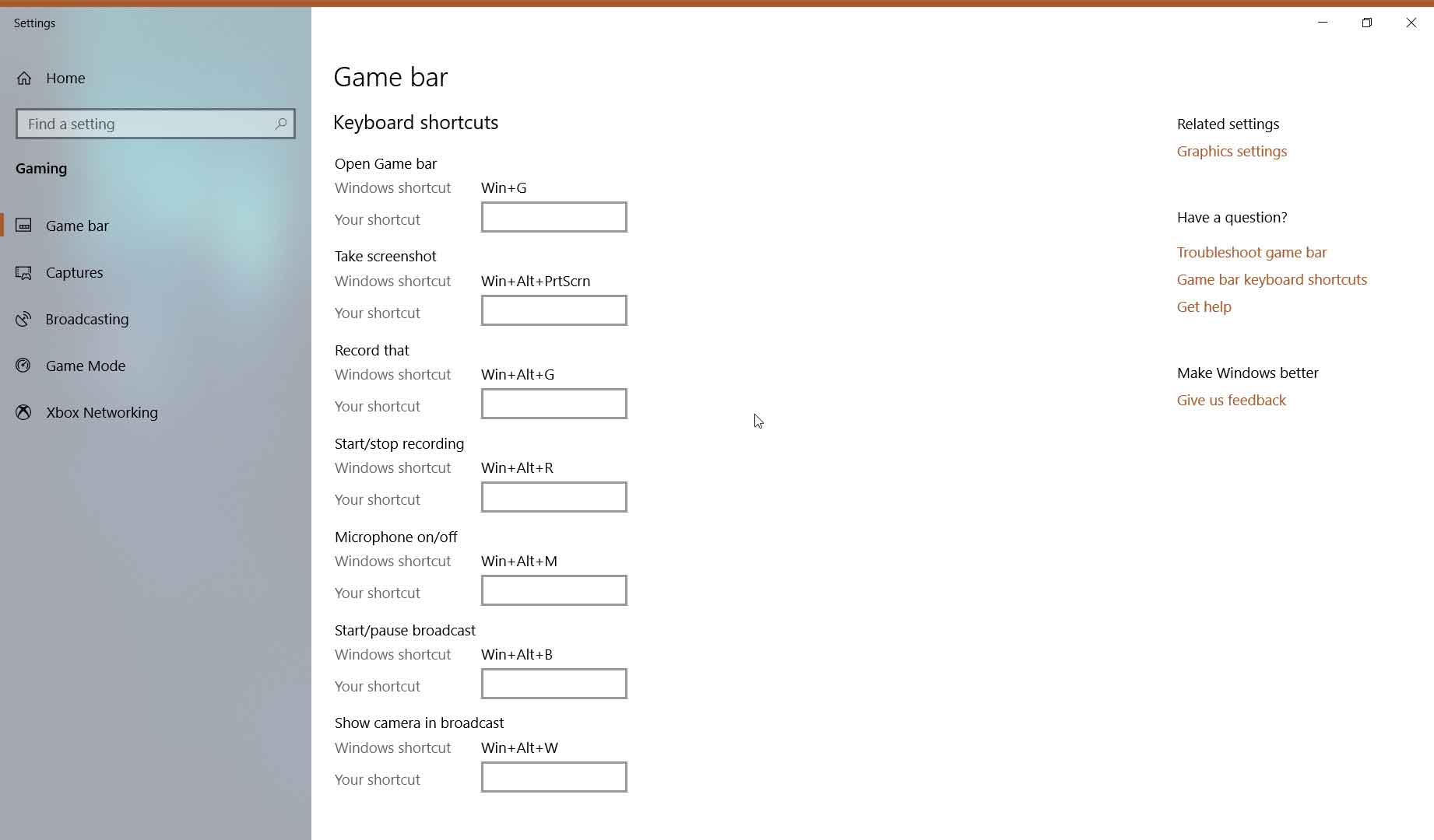 Screen Shot Windows 10 bằng game bar settings