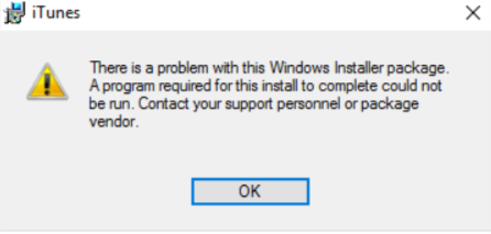 fix there is a problem with this windows installer package 1