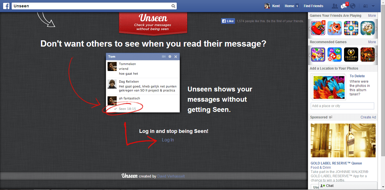 Unseenly for Facebook