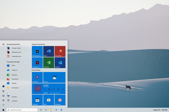 Ngắm ý tưởng Start Menu mới với thiết kế hiện đại và thanh thoát hơn trên Windows 10 - Ảnh 1.