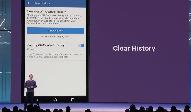 Mark Zuckerberg giới thiệu công cụ Clear History tại hội nghị F8