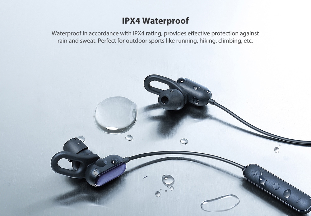 Tai nghe được trang bị chuẩn chống nước IPX4 có khả năng kháng mồ hôi hay nước mưa, rất phù hợp cho việc tập luyện, bất chấp thời tiết, bất chấp mọi hoạt động thể thao nào.