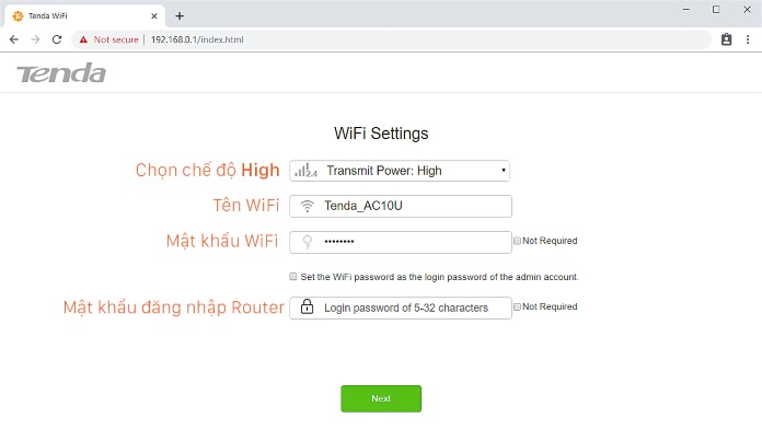 Router wifi chat luong cao Tenda AC10U