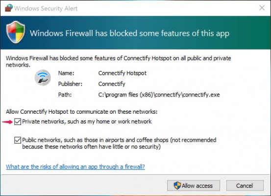 wifihotspot connectify windows security