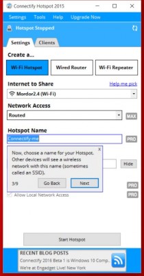 wifihotspot connectify wizard