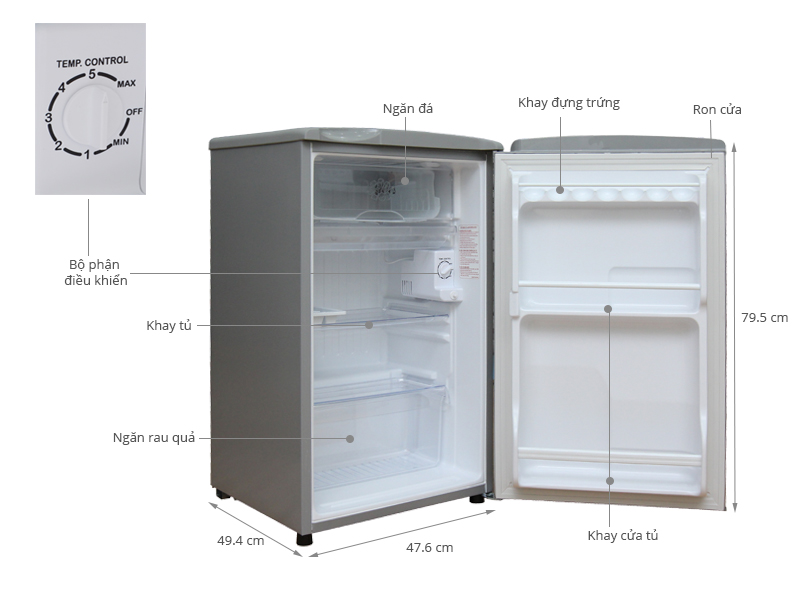 Tủ lạnh Mini Aqua 90 lít AQR-95AR 