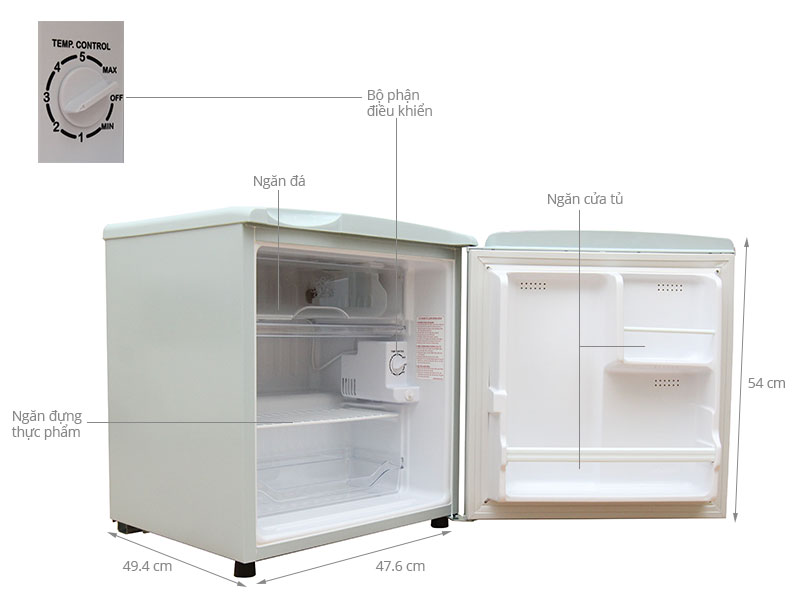 Tủ lạnh Mini Aqua 50 lít AQR-55AR